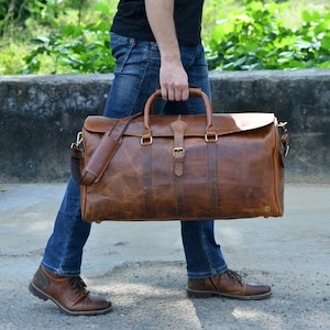 Borsa da viaggio in pelle personalizzata, regali per sposi, regalo di Natale, borsa in pelle, regalo per uomo, borsa da weekend grande fatta a mano, borsa da viaggio per le vacanze