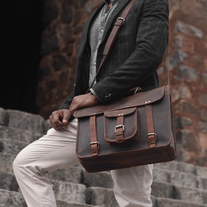 Personalized Gift For Him, Travel Bag For Men, Gift For Husband, Gift For Father, Gift For Boyfriend, Leather Messenger Bag, Satchel For Men, Leather laptop Bag, Fathers Day Gift For Him, Christmas Gift For Him, Valentines Day Gift for Him