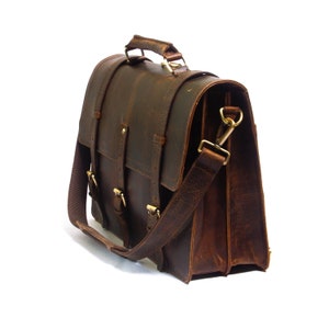 Personalized Leather Bag, Christmas Gift Idea, Leather Satchel, Leather Messenger, Leather Briefcase, Laptop Bag Portfolio, Messenger Bag image 3