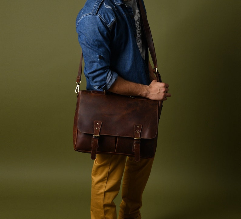 Handmade Leather Messenger Bag | Vintage Leather Laptop Bag | Crossbody Bag Men | Travel Bag | Leather Satchel | Personalized Gifts For Him