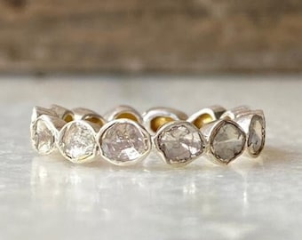 1.80 CTW Natural Polki Diamond Eternity Band Ring 925 Sterling Silver Genuine ring Handmade ring Unique ring Gift for Her Anniversary Gift