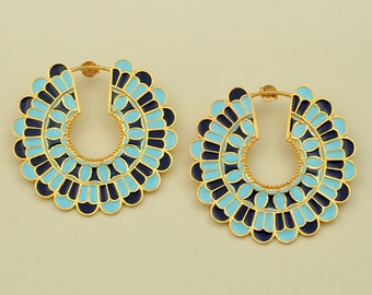 Ancient Persia, Meenakari  Earring, Blue Meena Earring, Dainty Earring, Genuine Quality Earring, Unique Earring, Christmas Special