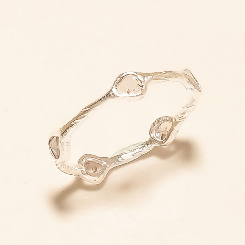 Genuine Diamond Ring uncut Diamond Ring 0.95 C.T Natural Polki Ring 925 Sterling Silver Ring Rose Cut Diamond Ring