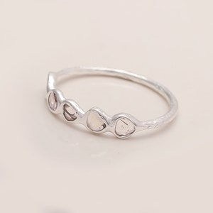 Uncut Diamond Ring, Polki Ring, Rose Cut Diamond Ring,925 Sterling Silver, Handmade Ring, Unique Design