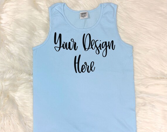 Comfort Colors 9360 Chambray Mockup Photo Flatlay Photo