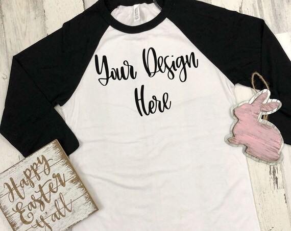 Easter Bella Canvas 3200 Raglan Mockup Photo Easter