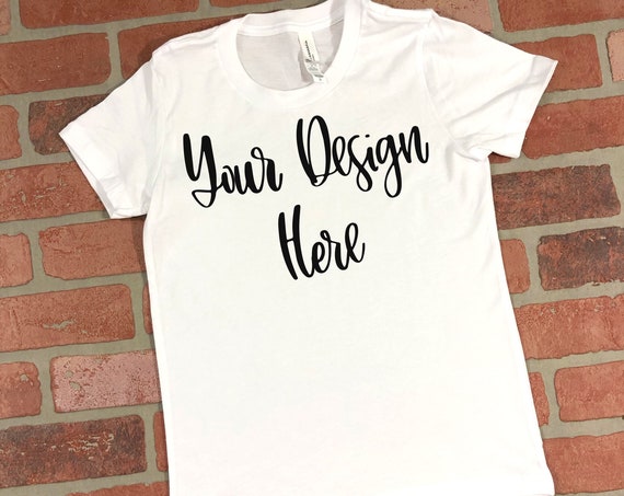 Youth Bella Canvas 3001y White Mockup Photo Flatlay