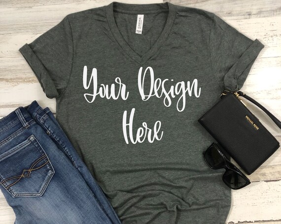 Bella Canvas 3005 Deep Heather Mockup Photo Flatlay Bella Canvas 3005 Deep Heather Mockup Photo Flatlay