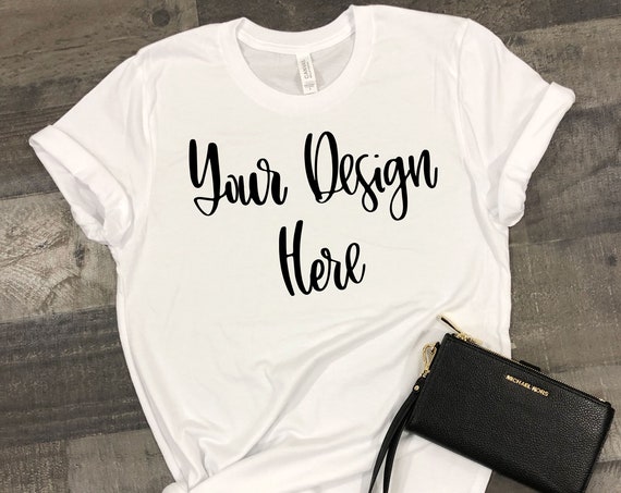 Bella Canvas 3001 White Mockup Photo Flatlay Photo