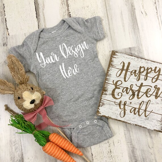 Easter Rabbit Skins 4400 Baby Bodysuit Mockup Photo