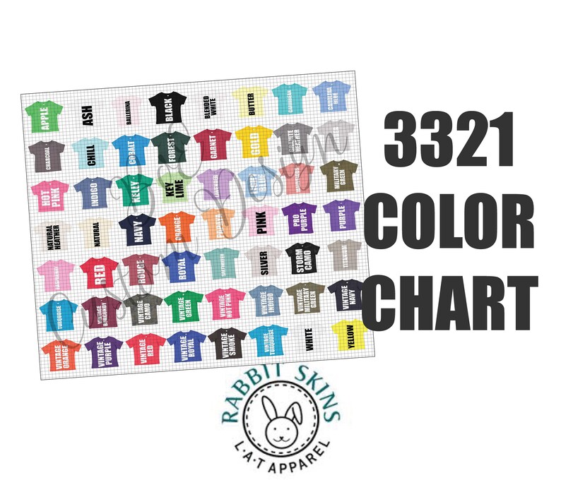 Rabbit Skins 3321 Color Chart LAT Apparel 3321 Toddler Fine Etsy