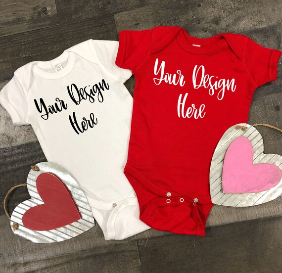 Valentine S Day Rabbit Skins 4400 Baby Bodysuit Mockup Etsy