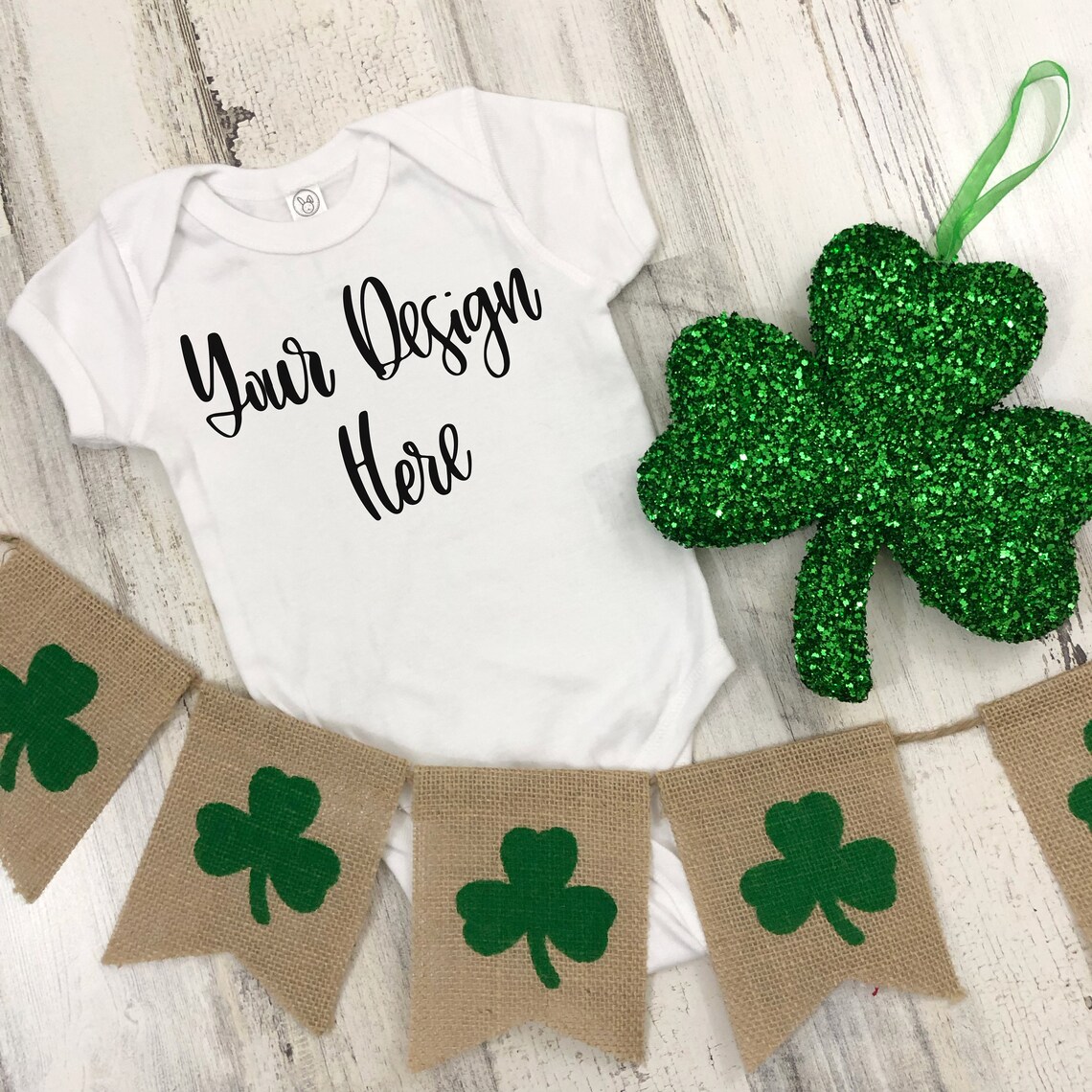 St. Patrick's Day Rabbit Skins 4400 Baby Bodysuit Mockup | Etsy