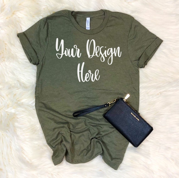 bella canvas heather olive