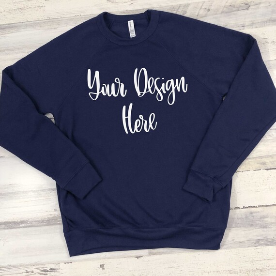 Bella Canvas 3901 Navy Sweatshirt Mockup Photo Flatlay Photo Etsy