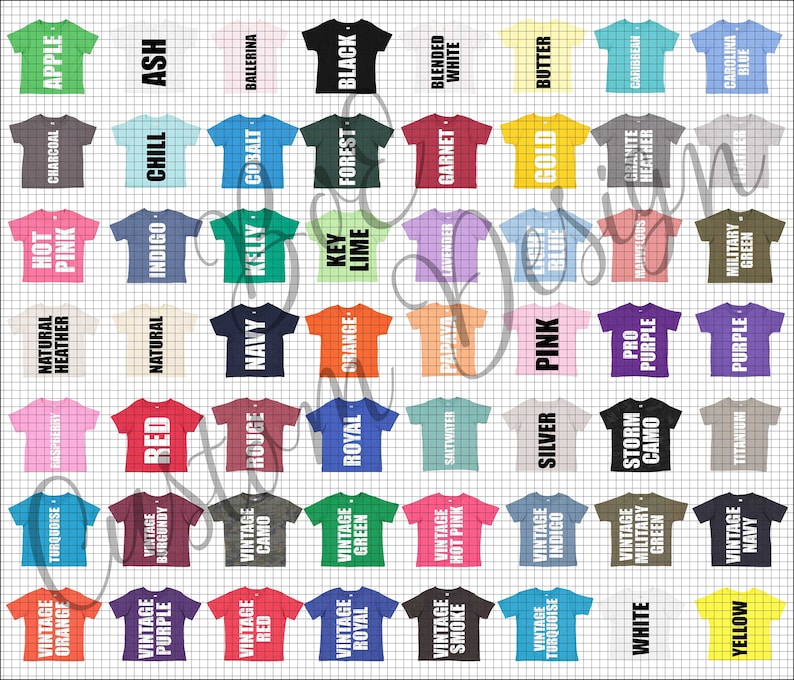 Rabbit Skins 3321 Color Chart LAT Apparel 3321 Toddler Fine Etsy