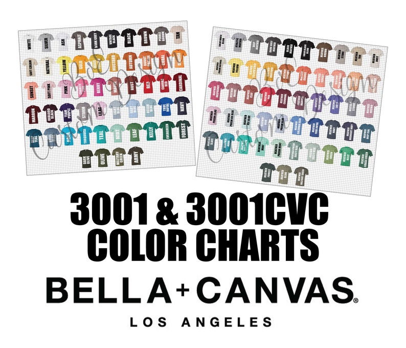 Bella 3001 Color Chart