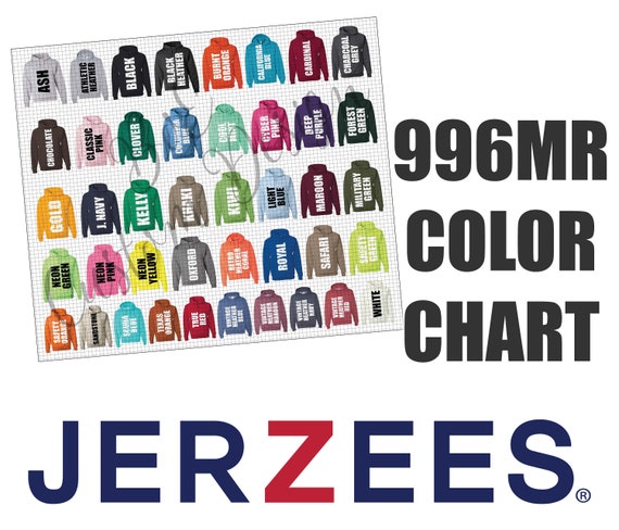 Jerzees Color Chart 2018