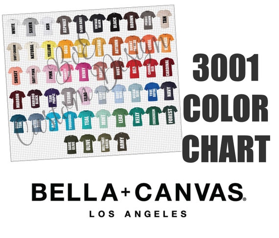 Bella 3001 Color Chart