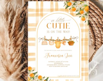 Invitación digital/móvil para baby shower "Un bebé viene en camino"