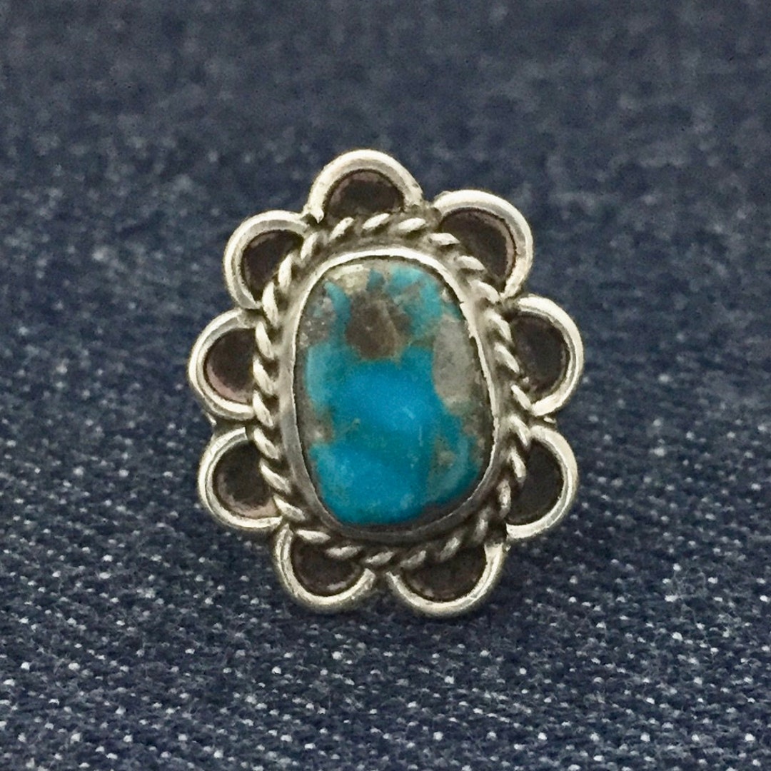 Vintage Native American Turquoise Sterling Silver Ring Sz 6.5 - Etsy