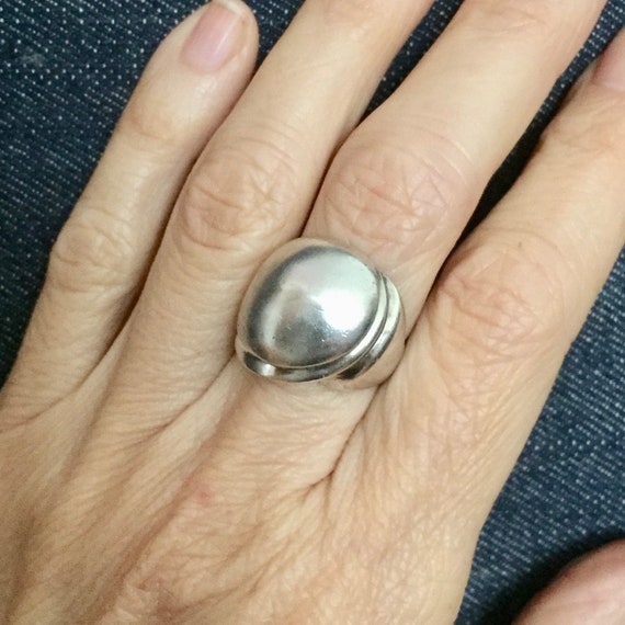 Vintage Dome Sterling Silver Ring Sz 6.5 - image 5
