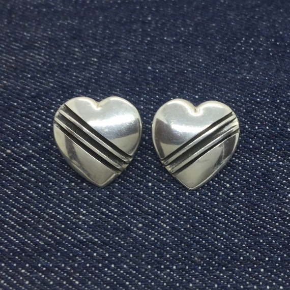 Vintage Navajo Johnson Yazzie Silver  Heart Pierc… - image 1