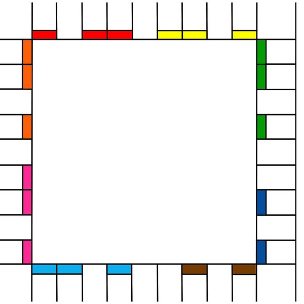 Machen Sie Ihr eigenes Monopoly Spiel DIY Selbstgemachtes Brettspiel. Blanko Brettspiel Vorlage