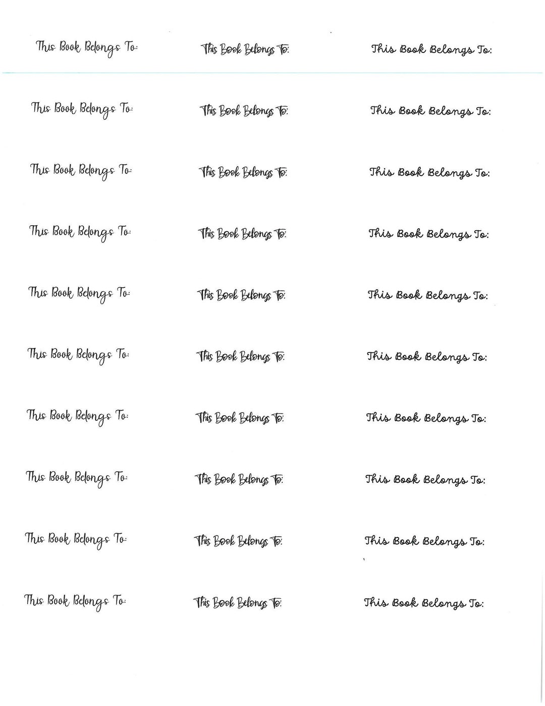 This Book Belongs to Printable Labels - Etsy