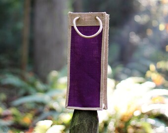 100 % natürliche Jute Flasche Tasche Iris Pumila lila