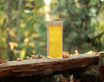 100 % natürliche Jute Flasche Bag - Sonnenblume gelb