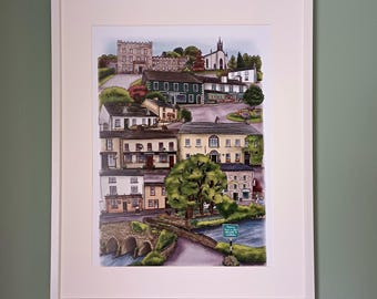 A3 Landmarks of Clonegal - Clonegal Village, Wicklow Wexford - Ireland - Irish Towns - Irish Landmarks - Family Gifts