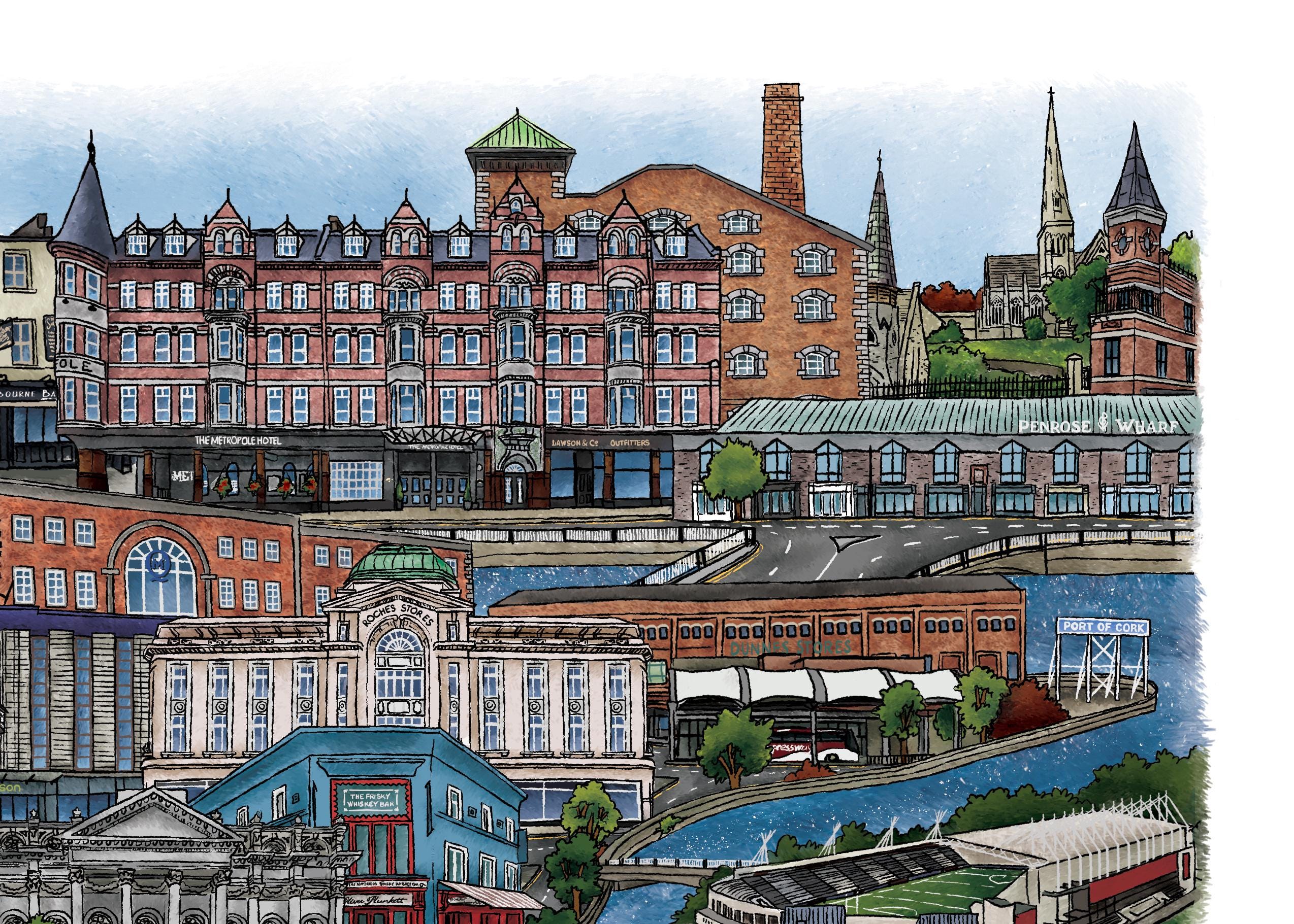 A3 Landmarks of Cork City, Co. Cork - Ireland - Irish Towns