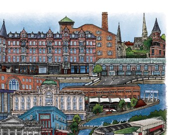 A4 Landmarks of Cork City, Co. Cork - Ireland - Irish Towns