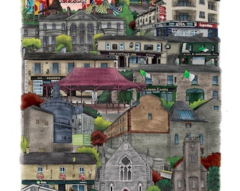 A4 Landmarks of Stradbally, Co. Laois - Ireland - Irish Towns - Irish Landmarks - Family Gifts