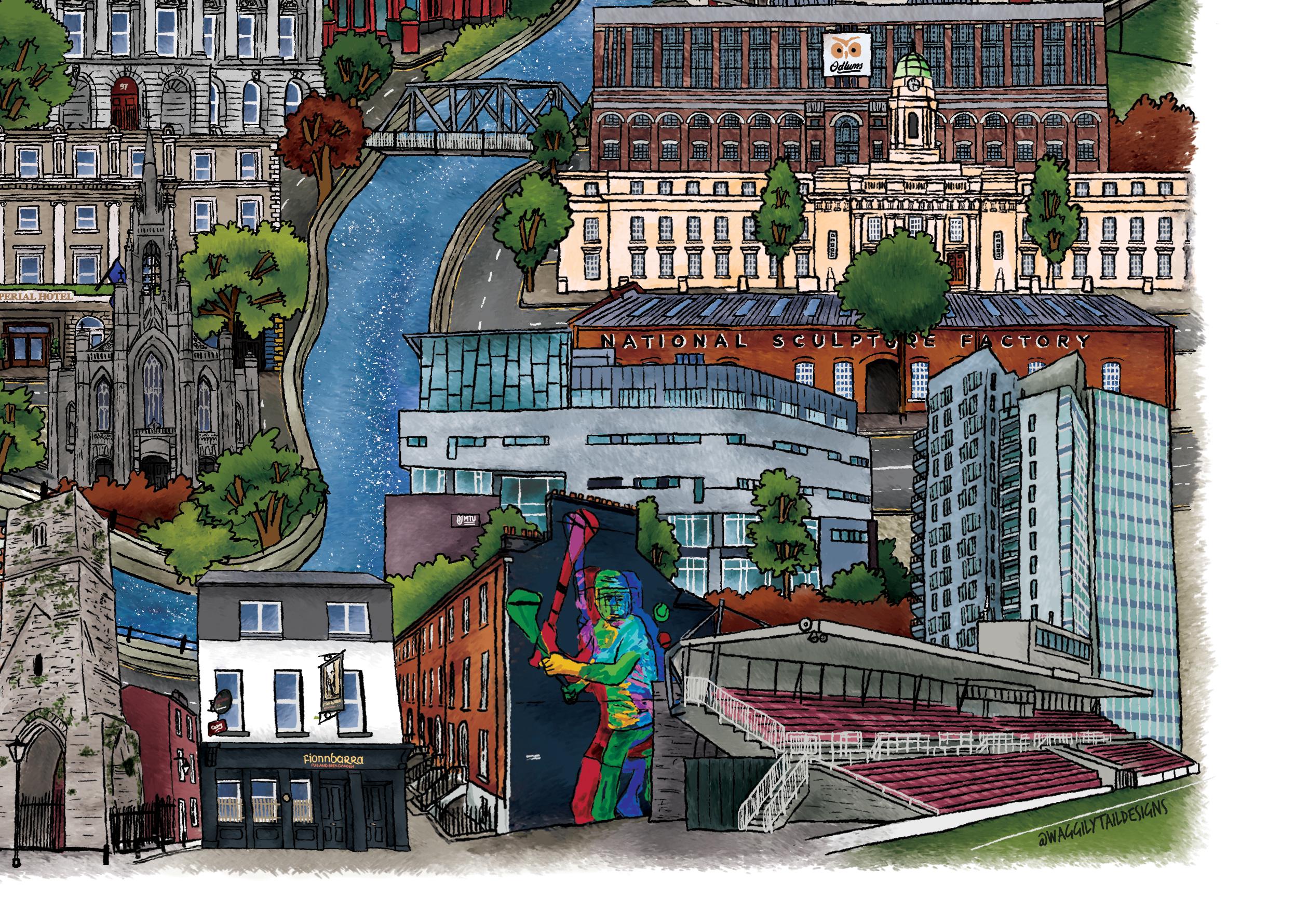 A4 Landmarks of Cork City, Co. Cork - Ireland - Irish Towns