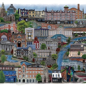 A4 Landmarks of Cork City, Co. Cork - Ireland - Irish Towns - Irish Landmarks - Family Gifts