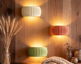 Lampada da parete nordica in resina testurizzata - Applique da parete minimalista contemporanea