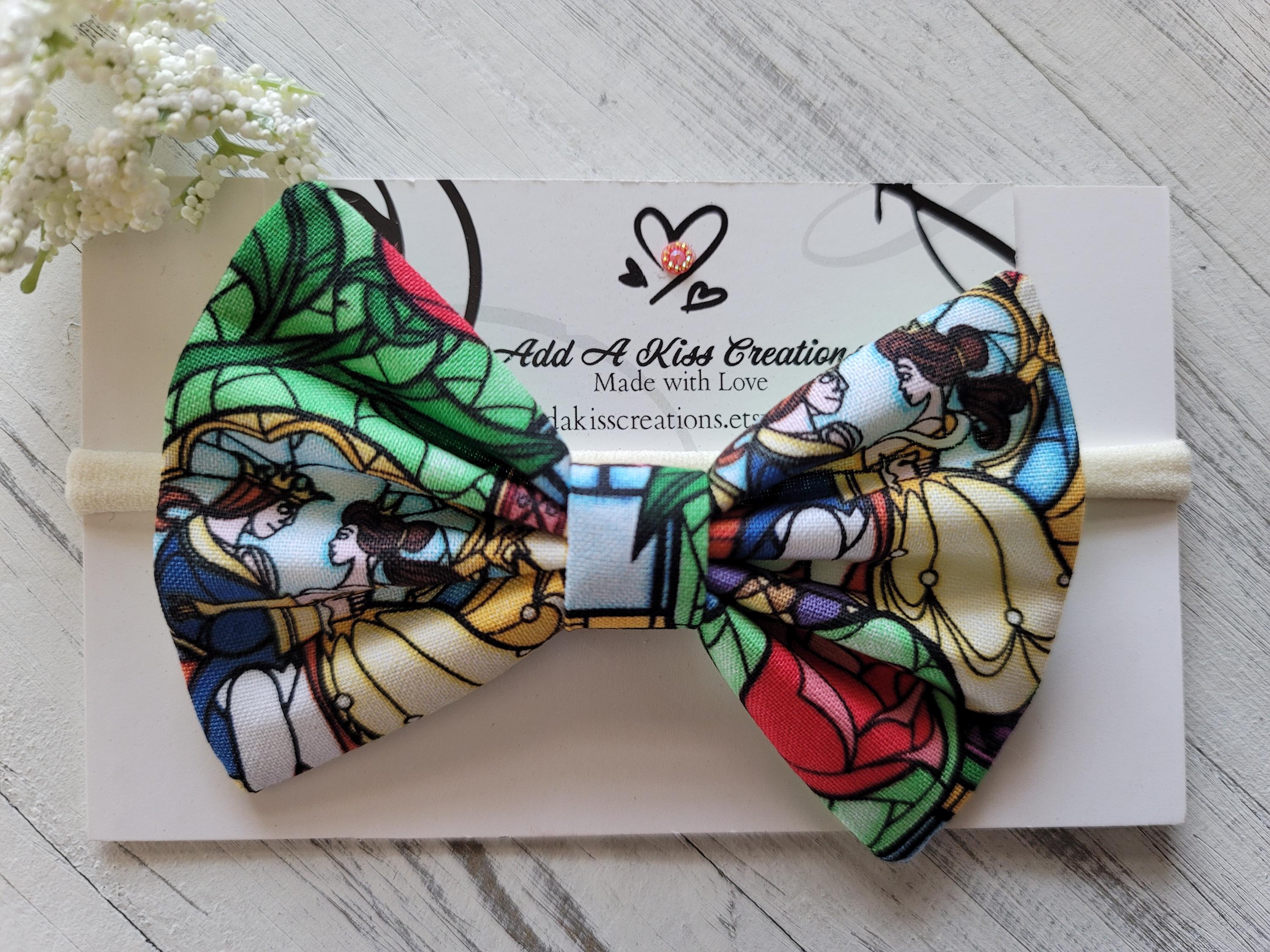 Beauty Hair Bow | Girls Bow | Baby Bow | Toddler Bow | Skinny Nylon Headband | Hair Clip | Hair Tie | Hair Band | Approx.4"Lx2-3/4"H