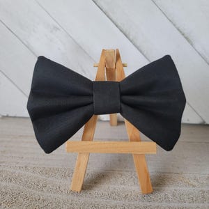 Black Bow Tie | Cotton Fabric Bow Tie | Mens Bow Tie | Boys Bow Tie | Dog Bow Tie | Cat Bow Tie |  Measures Approx. 5&quot;L