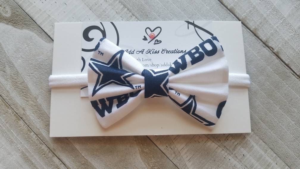 Infants Cowboy Hair Bow, Cotton Fabric, Infant Skinny Headband, Baby …