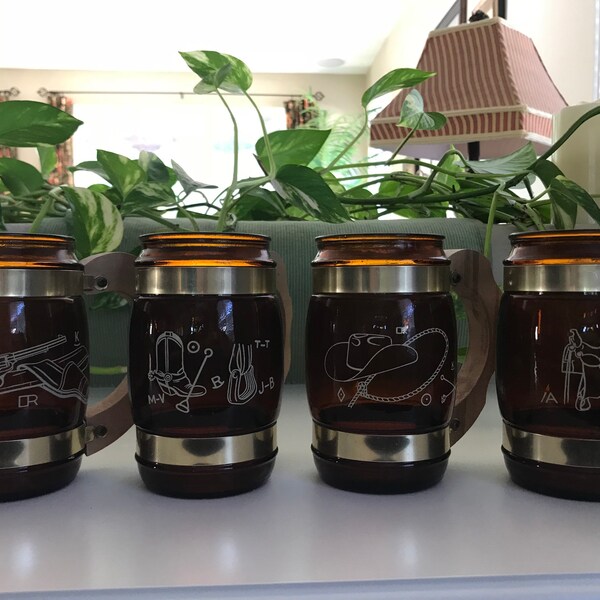 Brown Glass Mug Etsy