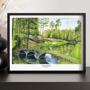 Augusta National Golf Club Poster Print | The Masters Golf Course Poster | Golf Wall Art Print | Hole No.12 Amen Corner | Golfer Gifts
