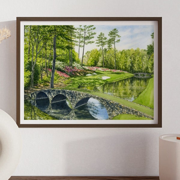 Augusta National Golf Club Print (no text) | The Masters Golf Course Poster | Golf Wall Art Print | Hole No.12 Amen Corner | Golfer Gifts