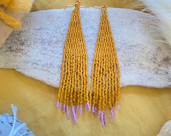 Beaded fringe Earrings =C E N A=little | Dangles | Gift For Her | Terracotta | Modern | Simple Mother’s Day