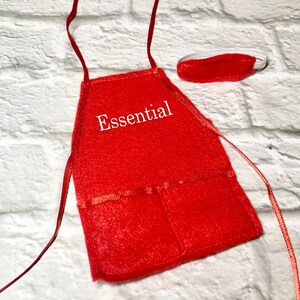Tinsel's Boutique Elf Clothes Red Essential Worker and mask face covering