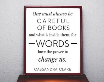 Téléchargement instantané, livres, lecture, écriture, citations, Cassandra Clare, art mural, décor, décor de dortoir, bureau, bureau, imprimable, Shadowhunters