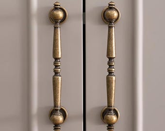 Antique Brass Cabinet Pulls: Solid Brass Drawer Knobs