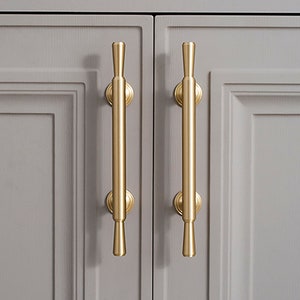 Gold Brass Cabinet Pulls Rimmed, Cabinet Knobs, Dresser Pulls and Knobs, Drawer Pulls, Drawer Knobs, Wardrobe Pulls, Wardrobe Knobs image 1