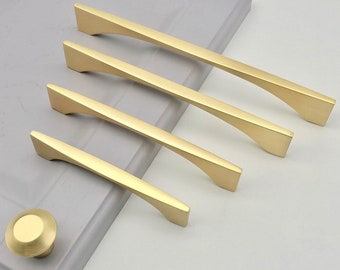 Luxury Matte Brushed Champagne Gold Drawer Pulls and Knobs, Cabinet Knobs and Pulls, Round Knobs for homes, offices, cafes, restaurants etc.